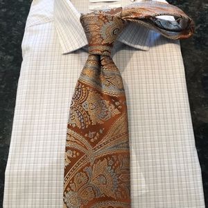 Gold & Blue Paisley Ike Behar Tie